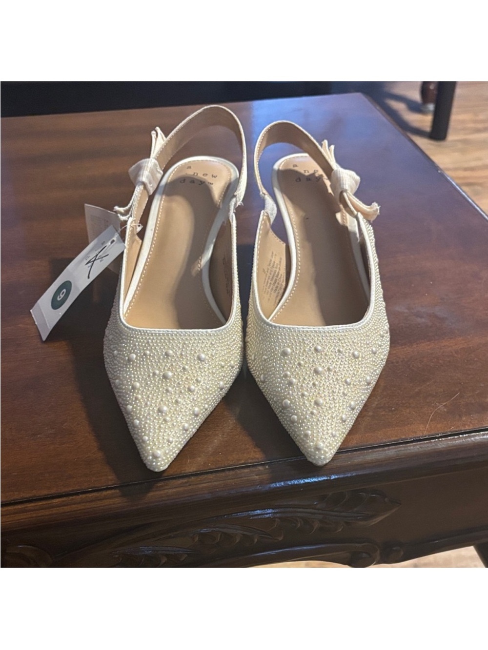 a new day Pearl-Embellished Slingback Heels - Cream - Picture 2 of 8